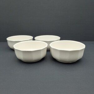 Pfaltzgraff Heritage White Dessert Bowls Paneled Fruit Sauce Ice Cream Bowls